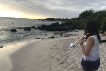 BANNER1 Kayla Mernoff trumpet on beach